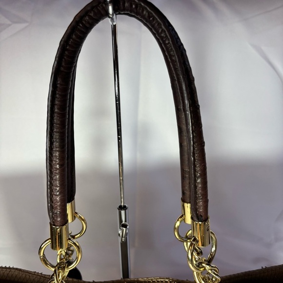 Cynthia Rowley Snakeskin Leather Tote Bag with Chain & Leather Straps - Picture 2 of 13